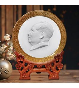 《毛泽东主席浮雕瓷像》金边（大球泥）