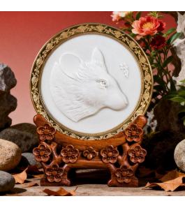 《十二生肖·鼠》浮雕瓷盘